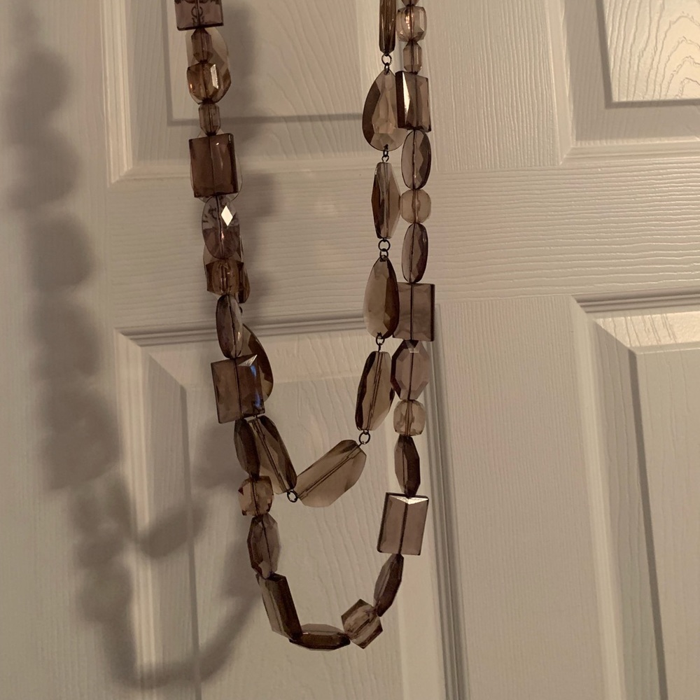 Super long Express smoky quartz crystal necklace